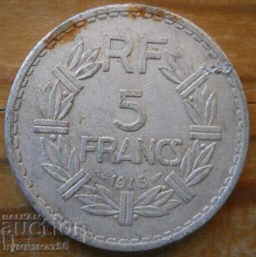 5 φράγκα 1945 - Γαλλία 5 φράγκα 1945 - Γαλλία