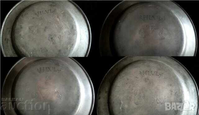 Licitație Farfurii victoriene din metal - Zinn Licitație Farfurii victoriene din metal - Zinn