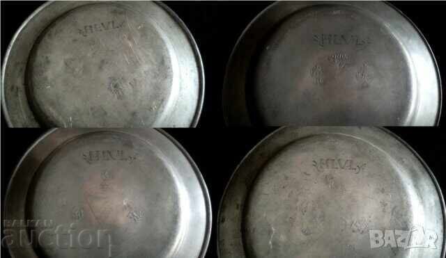 Licitație Farfurii victoriene din metal - Zinn