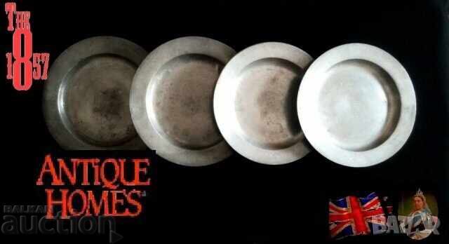 Farfurii victoriene din metal - Zinn