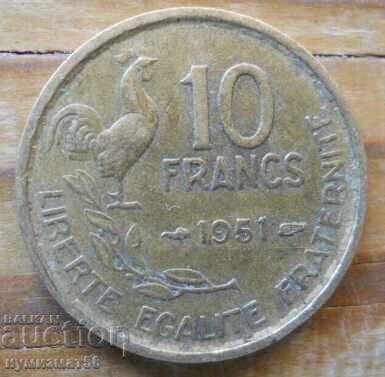 10 φράγκα 1951 - Γαλλία 10 φράγκα 1951 - Γαλλία