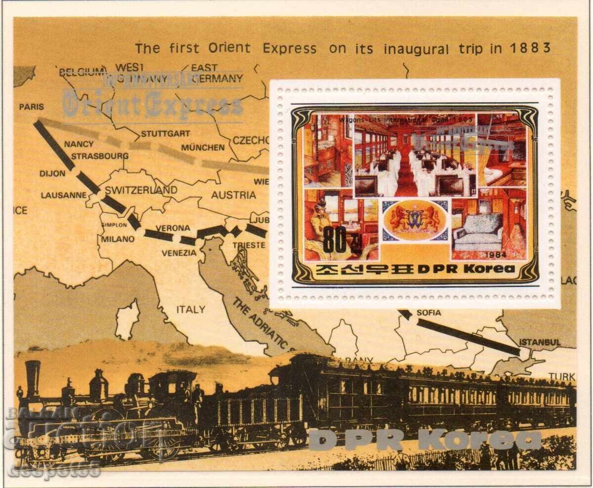 1984. North Korea. 100th Anniversary of the Orient Express. Block 1984. North Korea. 100th Anniversary of the Orient Express. Block