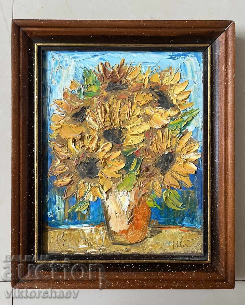 Иван Ангелов (1965 - ) картина - “Слънчогледи”