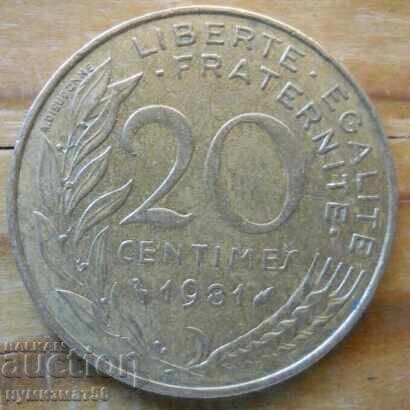 20 de cenți 1981 - Franța