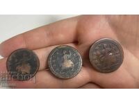 Продавам 3 монети Великобритания ½ пени, 1718 и 1724 година