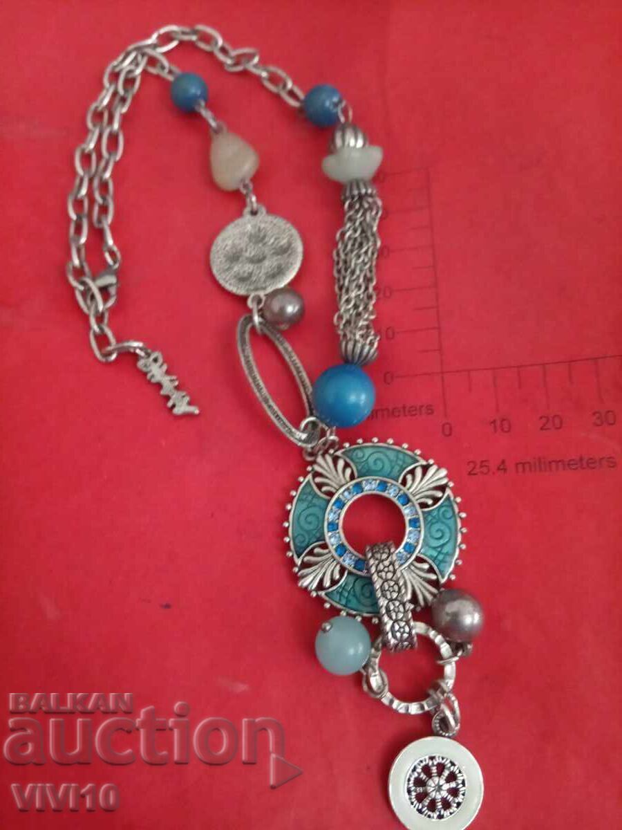 Αρχαίο κολιέ με σμάλτο, χειροποίητο