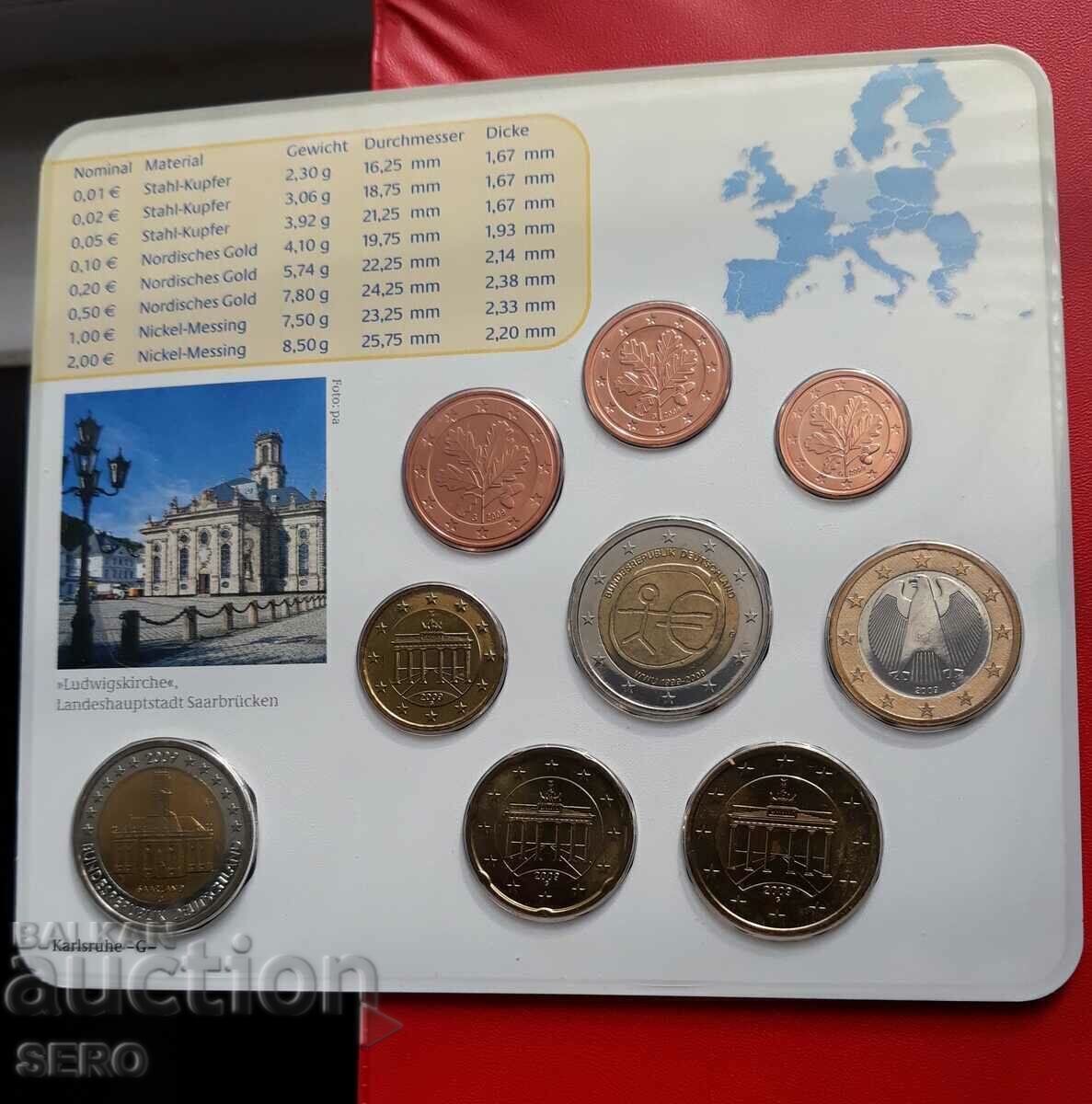 Germania SET 2009 G-Karlsruhe de 9 monede/2x2 euro/ cu preț 22.00 BGN | € 11.25 Germania SET 2009 G-Karlsruhe de 9 monede/2x2 euro/ cu preț 22.00 BGN | € 11.25
