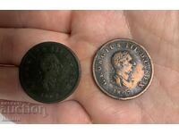 Продавам 2 монети Великобритания ½ пени, 1807 година