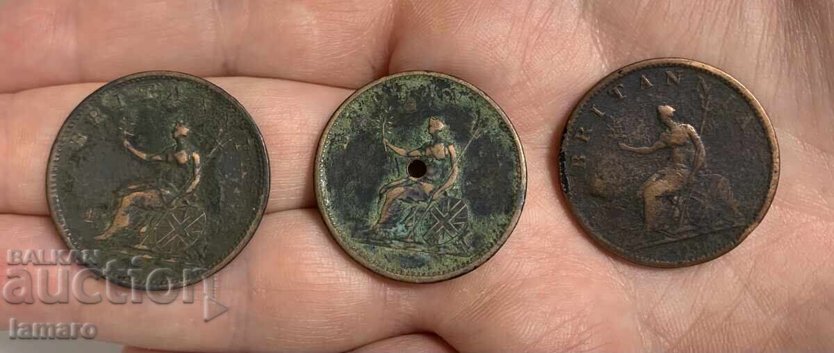 Доставка на Продавам 3 монети Великобритания ½ пени, 1806 година Доставка на Продавам 3 монети Великобритания ½ пени, 1806 година