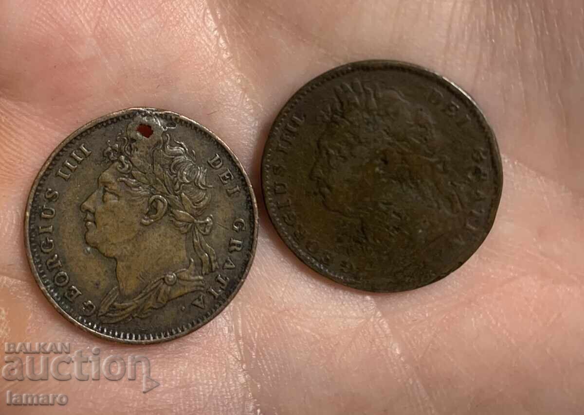 Δημοπρασία Πωλούνται 2 νομίσματα Ηνωμένου Βασιλείου 1 φαρθίνγκ 1822 Δημοπρασία Πωλούνται 2 νομίσματα Ηνωμένου Βασιλείου 1 φαρθίνγκ 1822