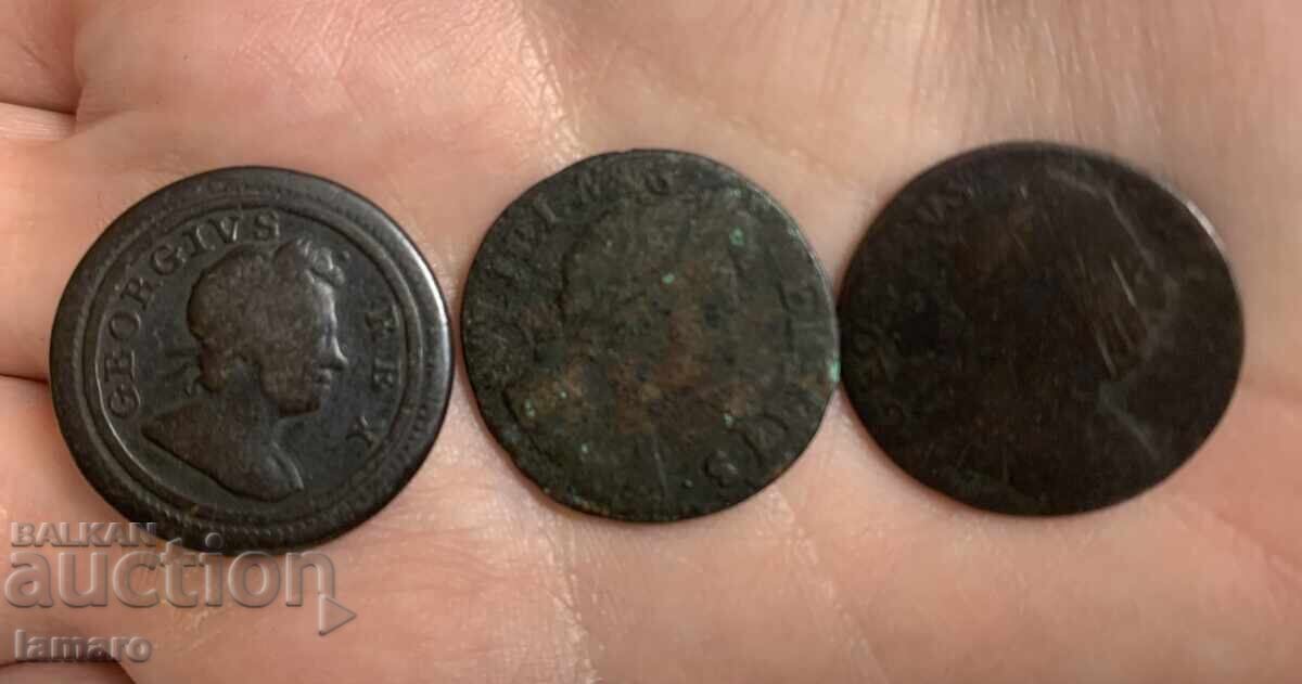 Аукцион Лот 3 монети Великобритания 1 фартинг 1707. 1710 и 1775 Аукцион Лот 3 монети Великобритания 1 фартинг 1707. 1710 и 1775