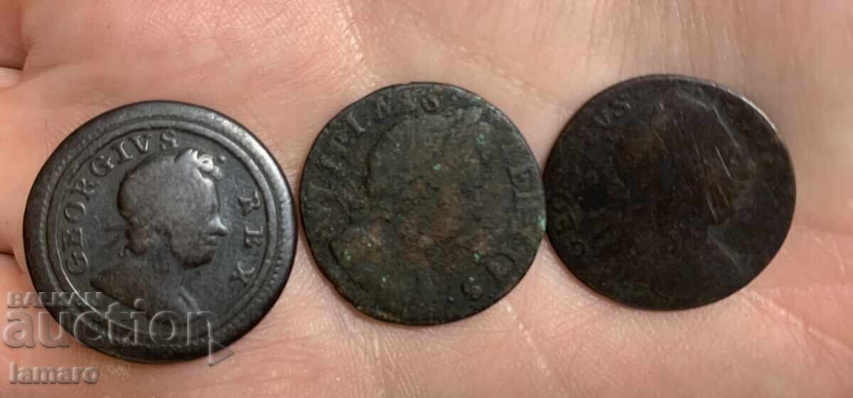 Доставка на Лот 3 монети Великобритания 1 фартинг 1707. 1710 и 1775 Доставка на Лот 3 монети Великобритания 1 фартинг 1707. 1710 и 1775