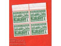 V TURNEU DE FOTBAL BALCANIC BK 287 - 4 x 1 Leu PATRAT 1935 MNH