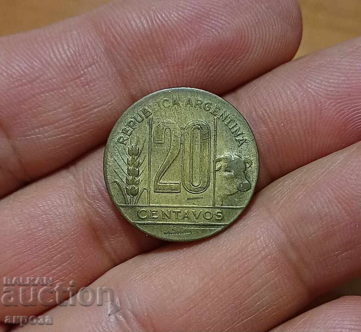 20 tsenavos Αργεντινή 1946 σπάνια 20 tsenavos Αργεντινή 1946 σπάνια