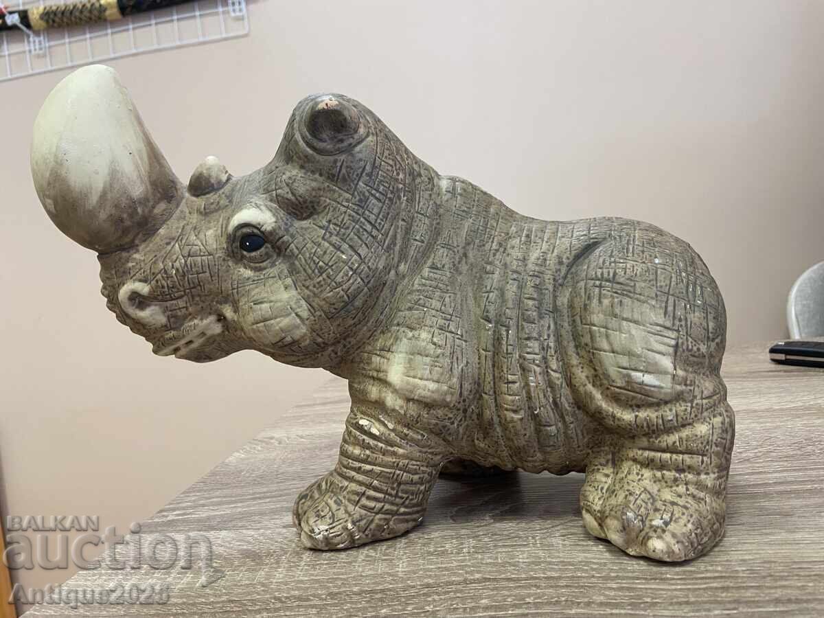 Vintage ceramic rhinoceros figure Vintage ceramic rhinoceros figure