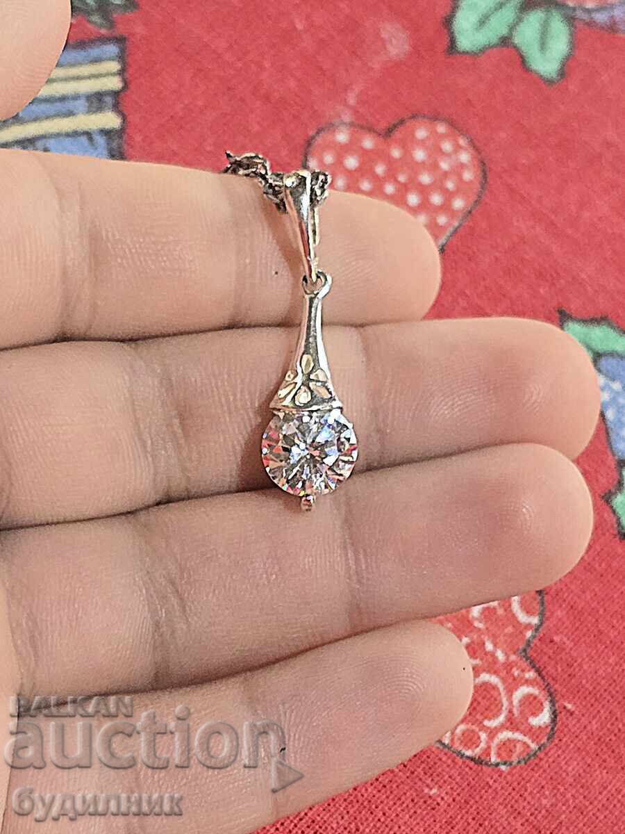 Auction Solid Silver Chain with Pendant. 925 Sterling Silver. 45cm. For Sale Auction Solid Silver Chain with Pendant. 925 Sterling Silver. 45cm. For Sale