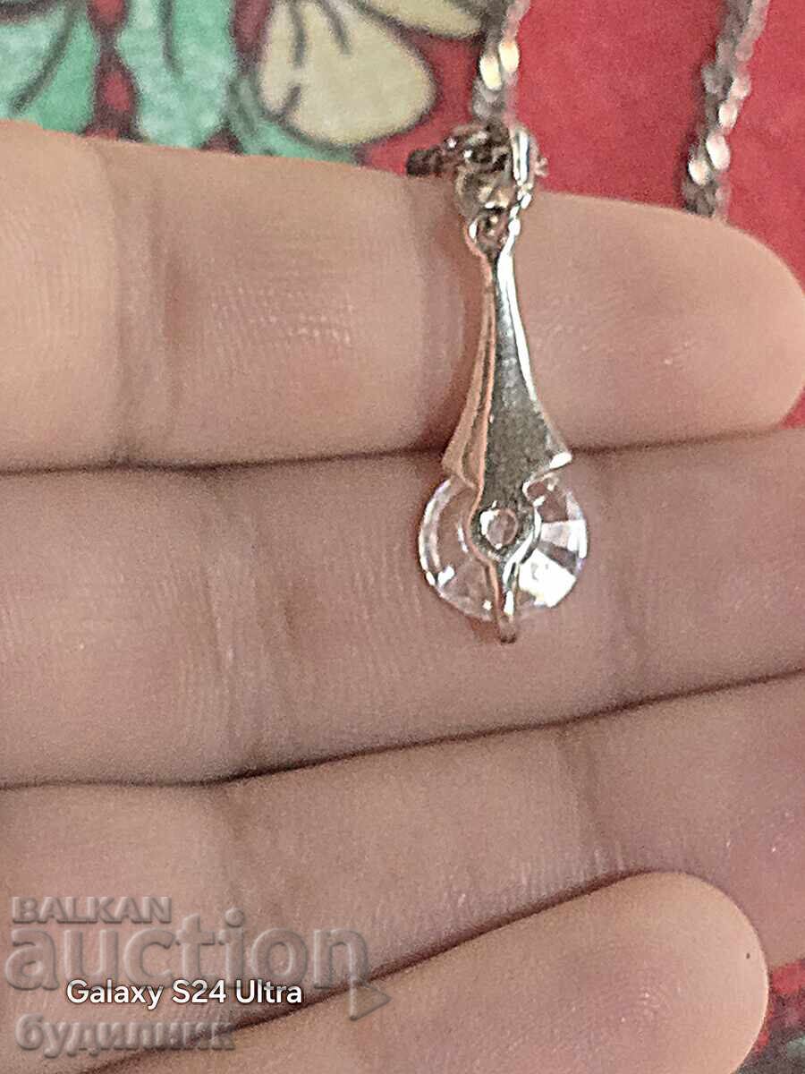 Solid Silver Chain with Pendant. 925 Sterling Silver. 45cm. For Sale - 5 Solid Silver Chain with Pendant. 925 Sterling Silver. 45cm. For Sale - 5