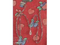 Solid Silver Chain with Pendant. 925 Sterling Silver. 45cm. For Sale