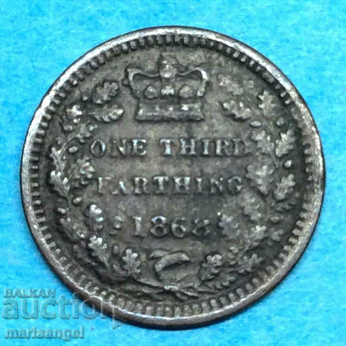 Μεγάλη Βρετανία 1/3 Farthing 1868 Victoria - Rare - 5