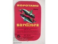 Etichetă veche de hârtie, Ropotamo Sardine