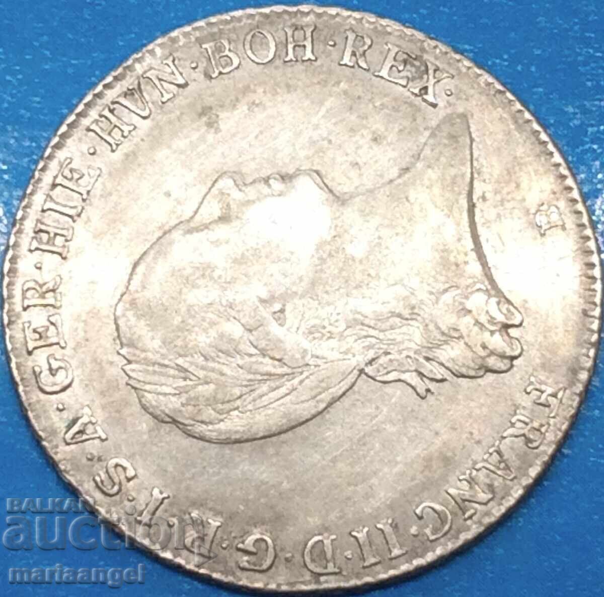 1/4 thaler 1797 Austria B - Kremnitz Slovakia Franz II Patina - 6