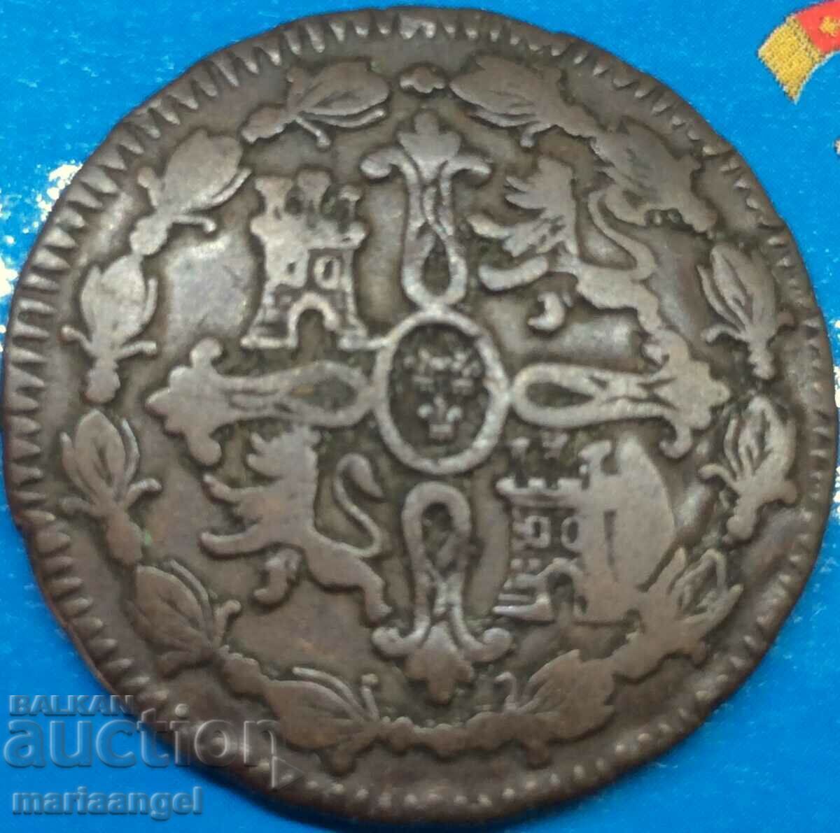 Delivery of 8 maravedis 1815 Spain Ferdinand VII (1808-1833) 9.50g 29mm