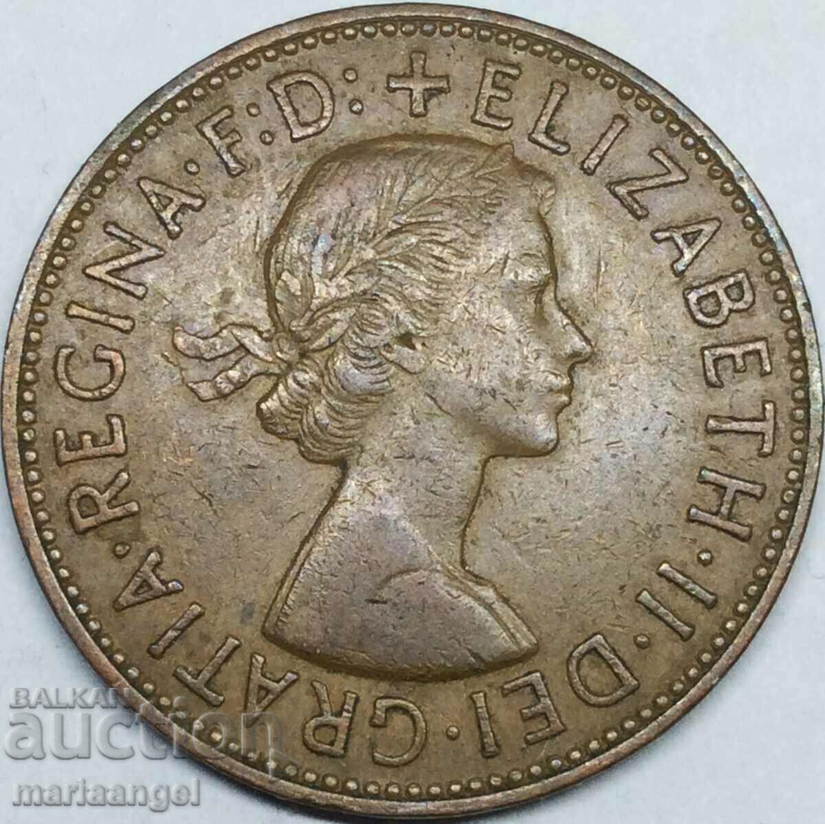 Великобритания 1 пени 1961 Елизавета II 30мм с цена 3.00 лв. | € 1.53