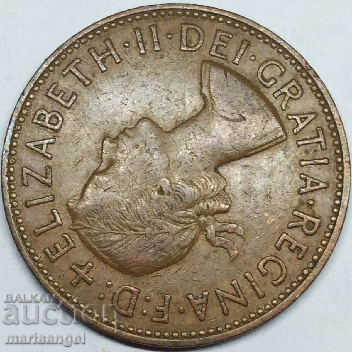 Доставка на Великобритания 1 пени 1961 Елизавета II 30мм