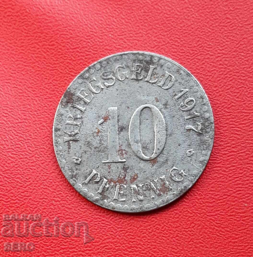 Γερμανία-Έσση-Κάσσελ-10 pfennig 1917