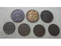7 броя френски монети 5+10 Centimes от 1898 1899 1900