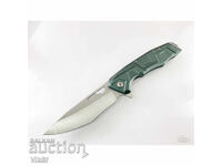 Briceag automat pliabil cu mâner verde din aluminiu
