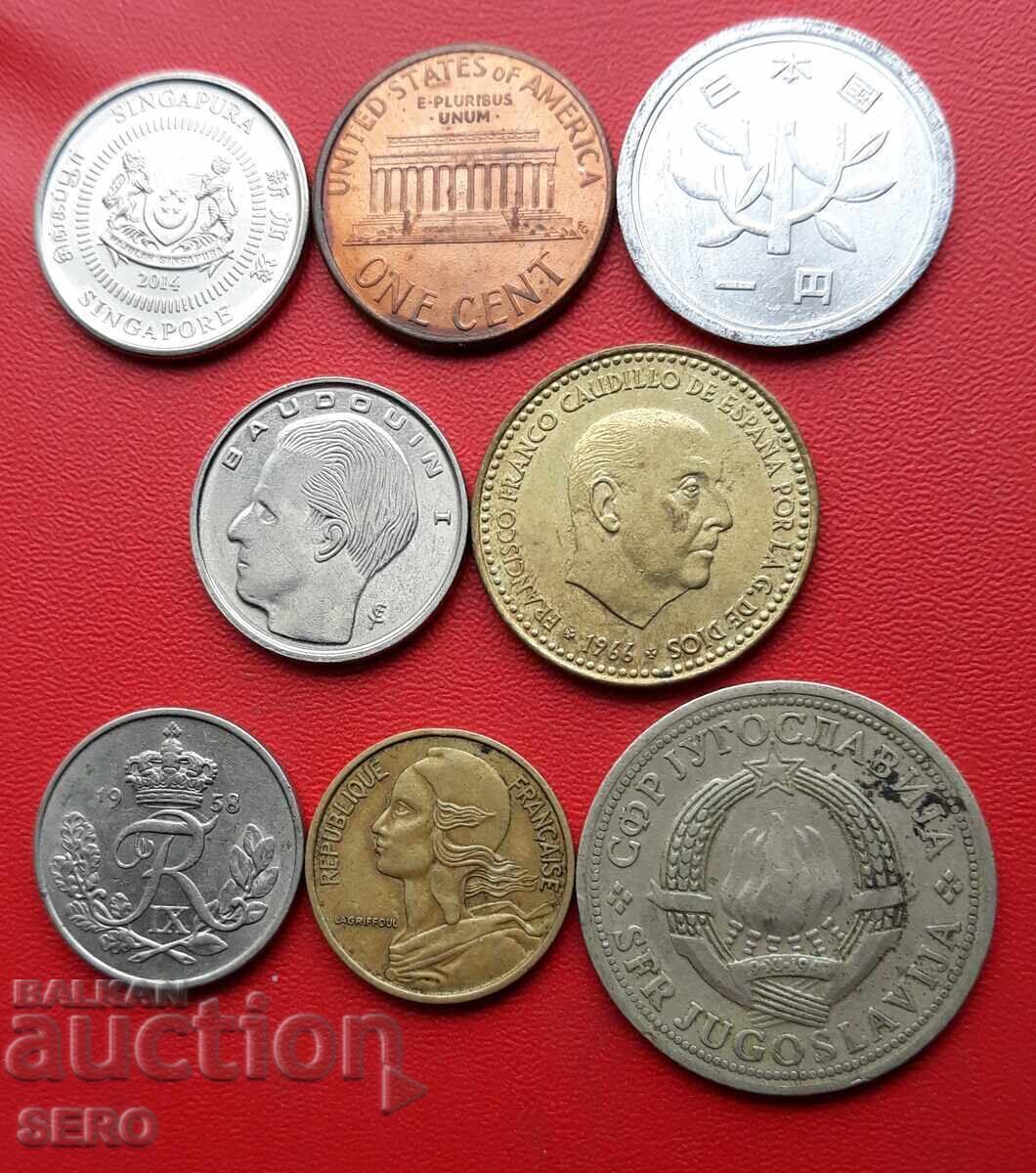 Μικτή παρτίδα 8 νομισμάτων με τιμή 1.00 BGN | € 0.51 Μικτή παρτίδα 8 νομισμάτων με τιμή 1.00 BGN | € 0.51