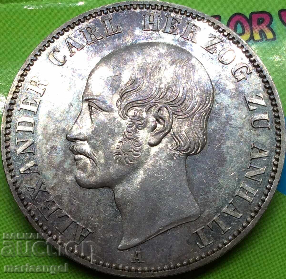 Auction  Anhalt Bernburg 1 Thaler 1859 Alexander Karl PROOF-like Ag