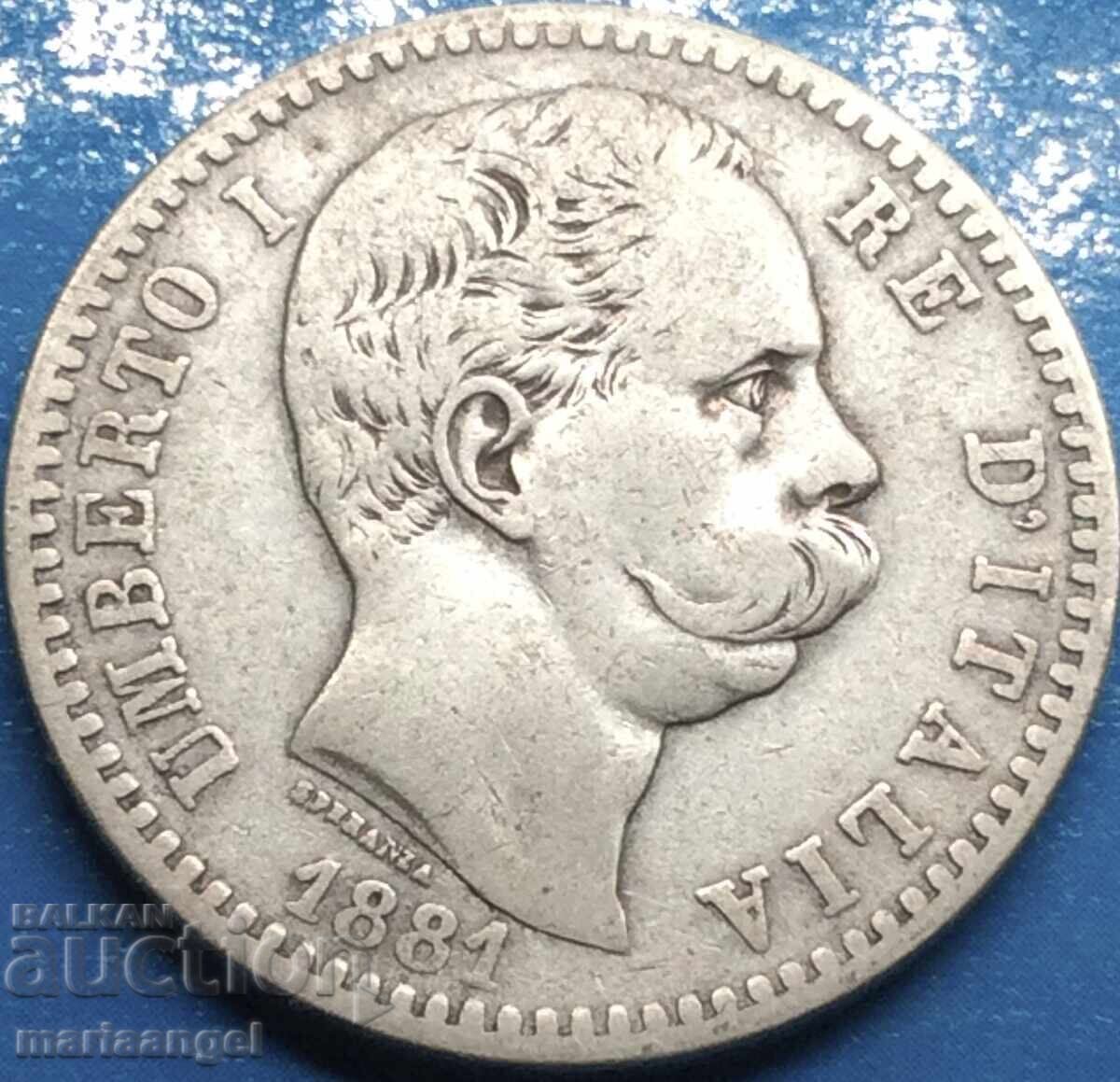 2 λιρέτες 1881 Ιταλία Umberto I Silver - 5