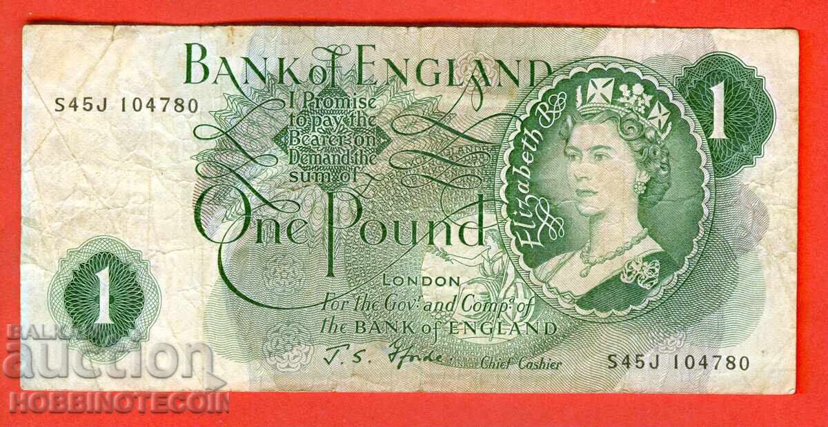 АНГЛИЯ GRЕAND BRITAIN 1 Паунд issue 1966 1970 подпис 2 - 2 АНГЛИЯ GRЕAND BRITAIN 1 Паунд issue 1966 1970 подпис 2 - 2