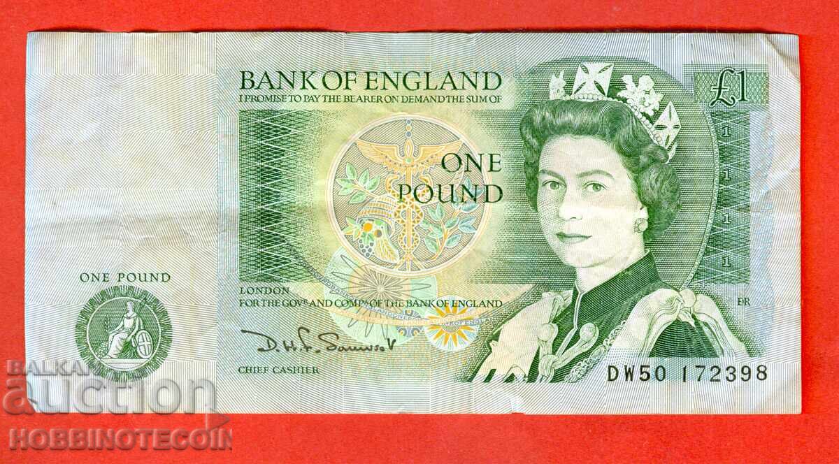 ENGLAND GREAT BRITAIN 1 Pound emission issue 197 signature 1 - 2