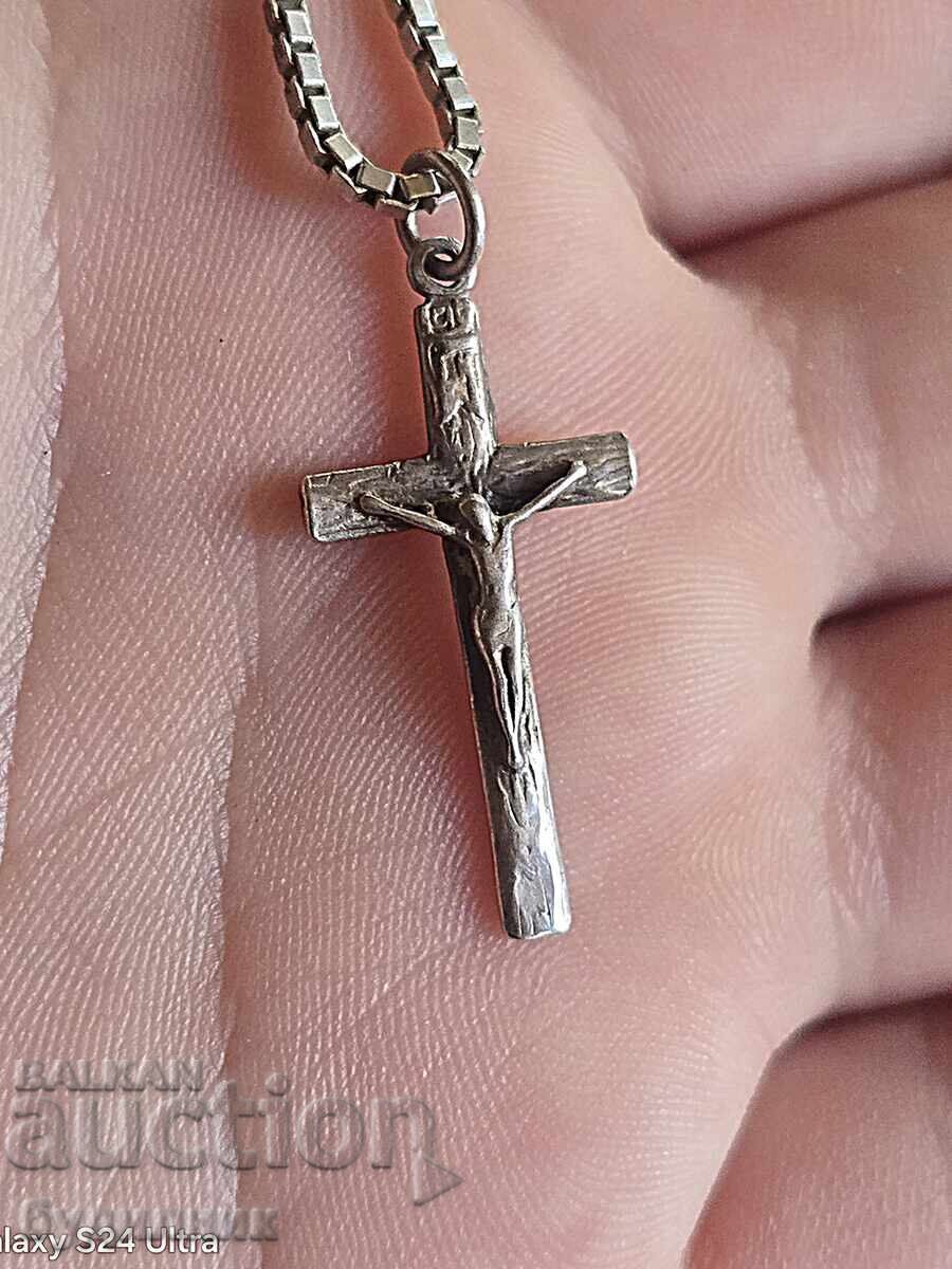 Δημοπρασία Ασημένιο Βαρύ Κολιέ με μενταγιόν. 61εκ. Βάζω πάνω από 100 Δημοπρασίες