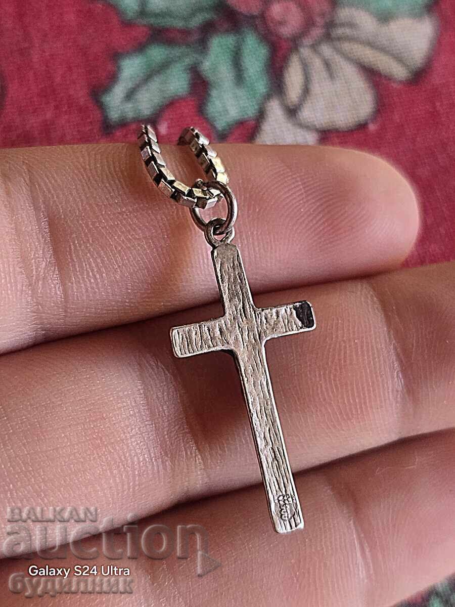 Παράδοση Ασημένιο Βαρύ Κολιέ με μενταγιόν. 61εκ. Βάζω πάνω από 100 Δημοπρασίες