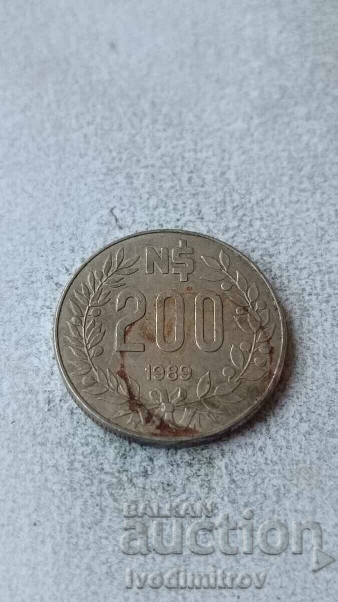 Ουρουγουάη 200 νέο πέσος 1989