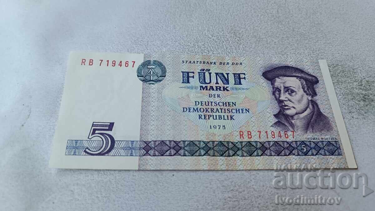 Германска Демократична Република 5 марки 1975