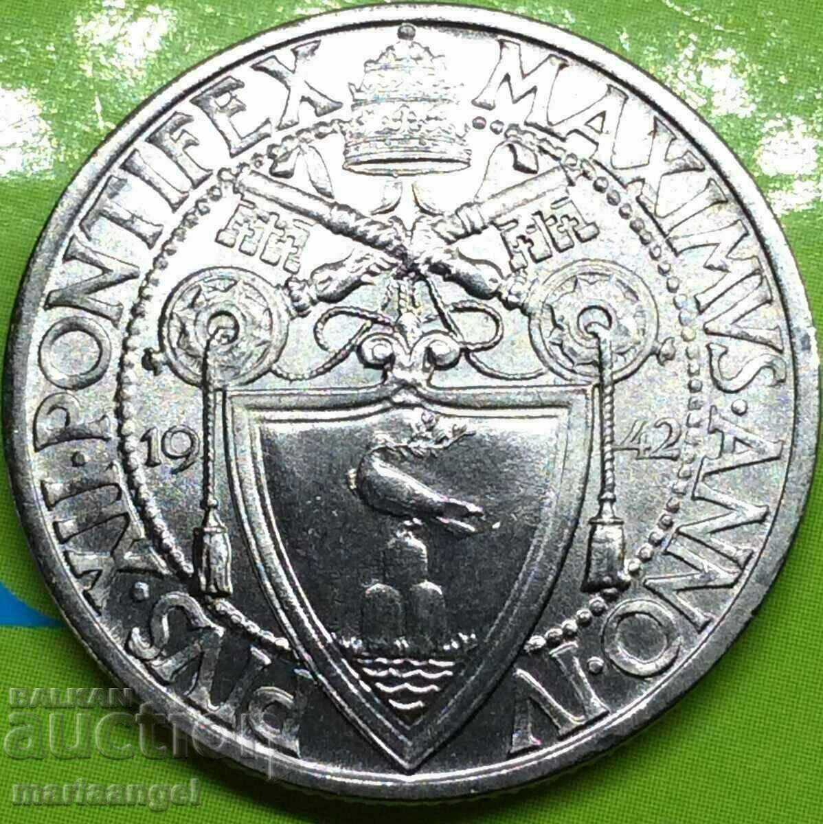 Βατικανό 1 λίρα 1942 Βατικανό με τιμή 19.00 BGN | € 9.71