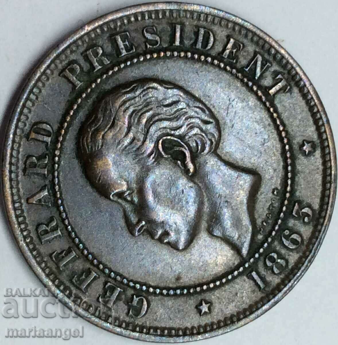 Δημοπρασία Αϊτή 1863 20 εκατοστά Πρόεδρος 28mm χάλκινο Δημοπρασία Αϊτή 1863 20 εκατοστά Πρόεδρος 28mm χάλκινο