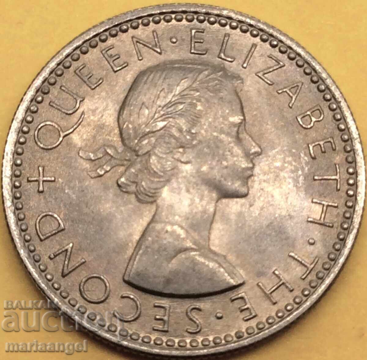 6 πένες 1963 Νέα Ζηλανδία Ελισάβετ II UNC με τιμή 9.00 BGN | € 4.60