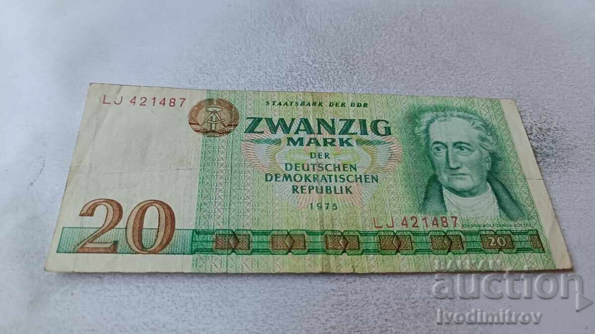 Γερμανική Λαοκρατική Δημοκρατία 20 Μάρκα 1975