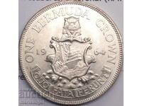1 crown 1964 Bermuda Elizabeth II UNC 22.53g silver