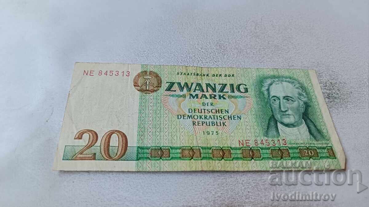 German Democratic Republic 20 Mark 1975