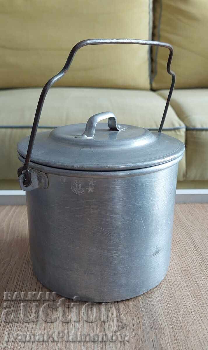Aluminum pot from the socialist era for connoisseurs