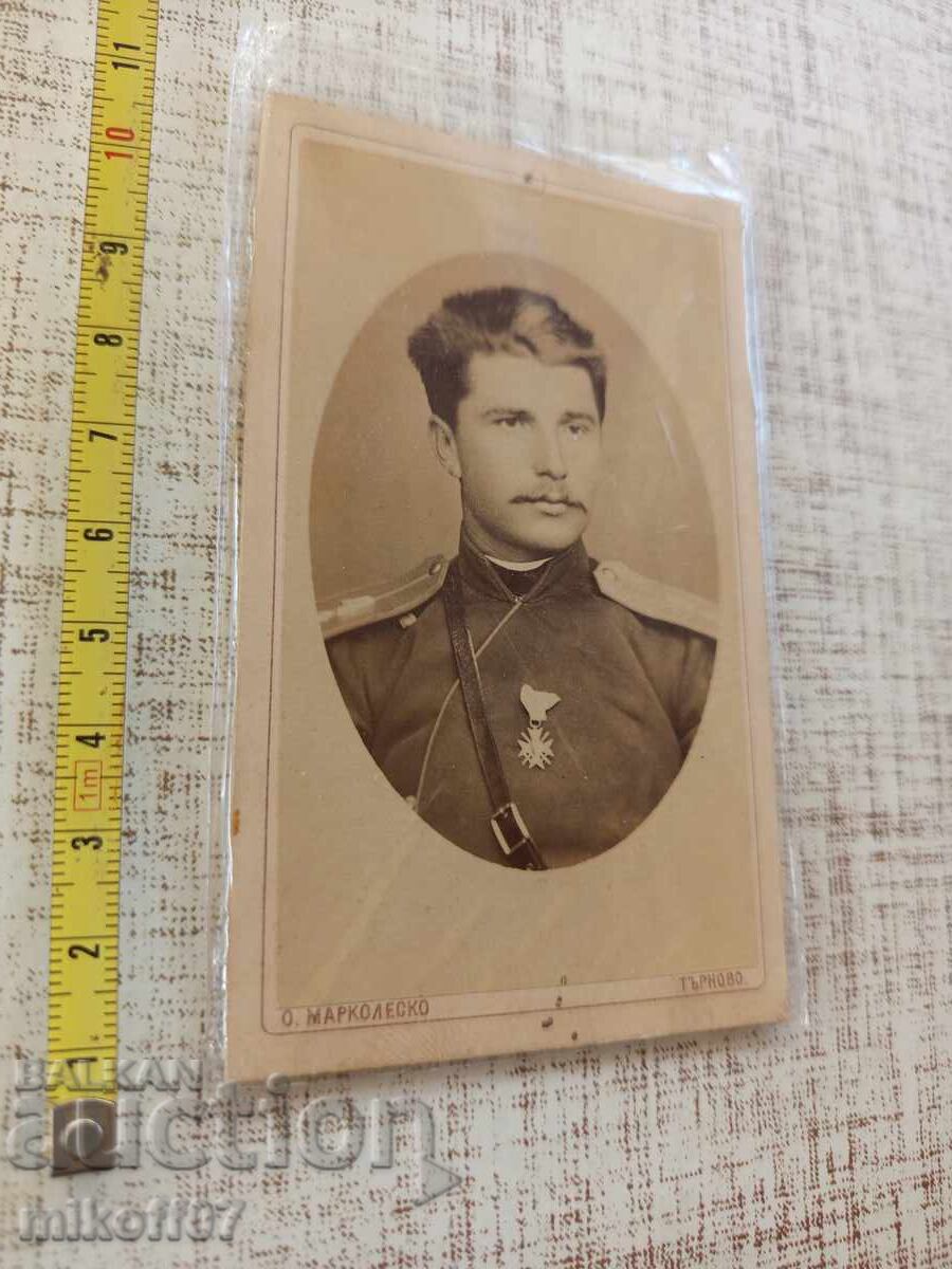 Photographic cardboard photograph Markolesko 1881. Officer single Photographic cardboard photograph Markolesko 1881. Officer single