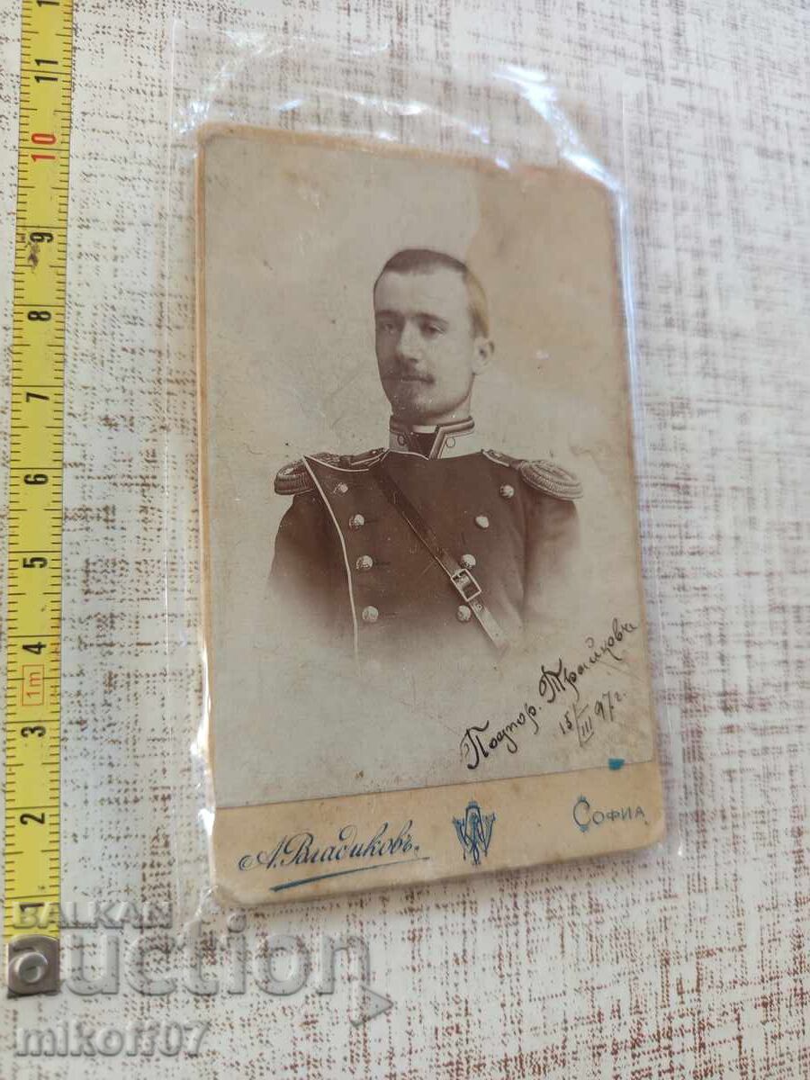 Photograph cardboard photograph Prince Officer Vladikov Traykov