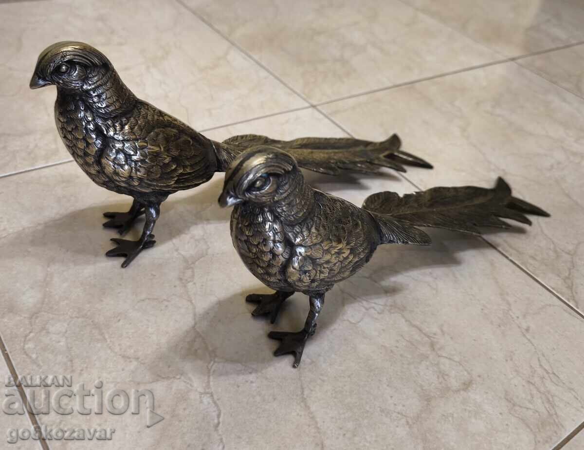 Αντίκα ζεύγος ορειχάλκινων φασιανών από τα μέσα του αιώνα, αρτ ντεκό! Αντίκα ζεύγος ορειχάλκινων φασιανών από τα μέσα του αιώνα, αρτ ντεκό!